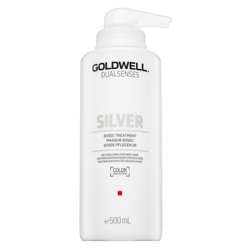 Goldwell Dualsenses Silver 60sec Treatment maschera nutriente con pigmenti colorati per capelli biondo platino e grigi 500 ml