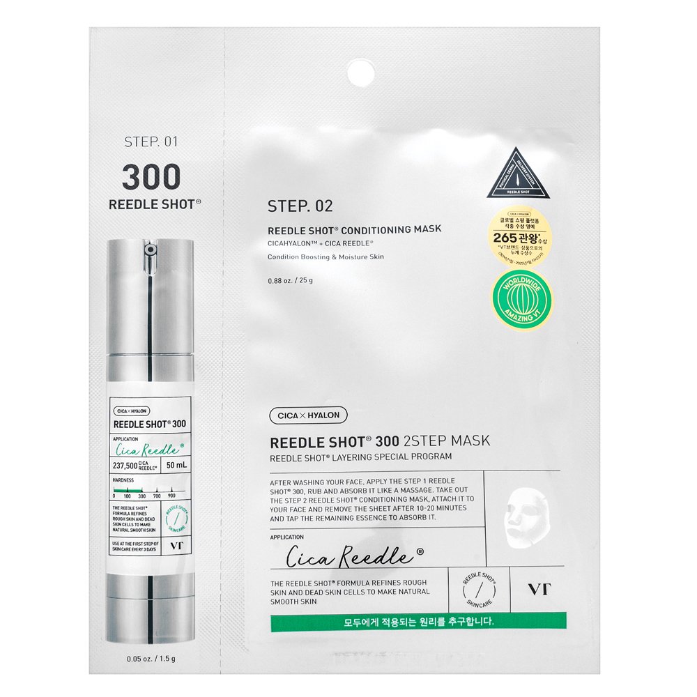VT Cosmetics Reedle Shot 300 maschera facciale bifasica 2 Step Mask 1,5 g + 25 g