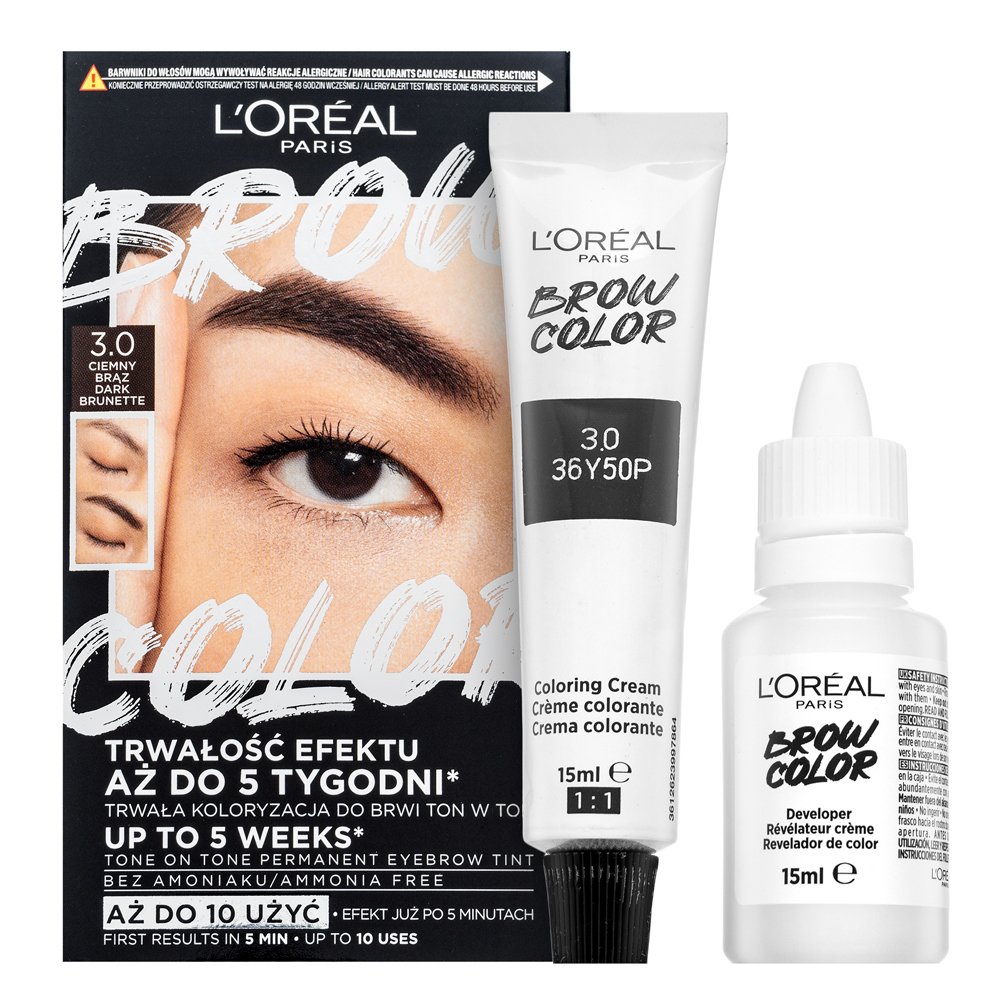 L´Oréal Paris Brow Color Semi-Permanent Eyebrow Tint colore semi-permanente per sopracciglia 3.0 Dark Brunette