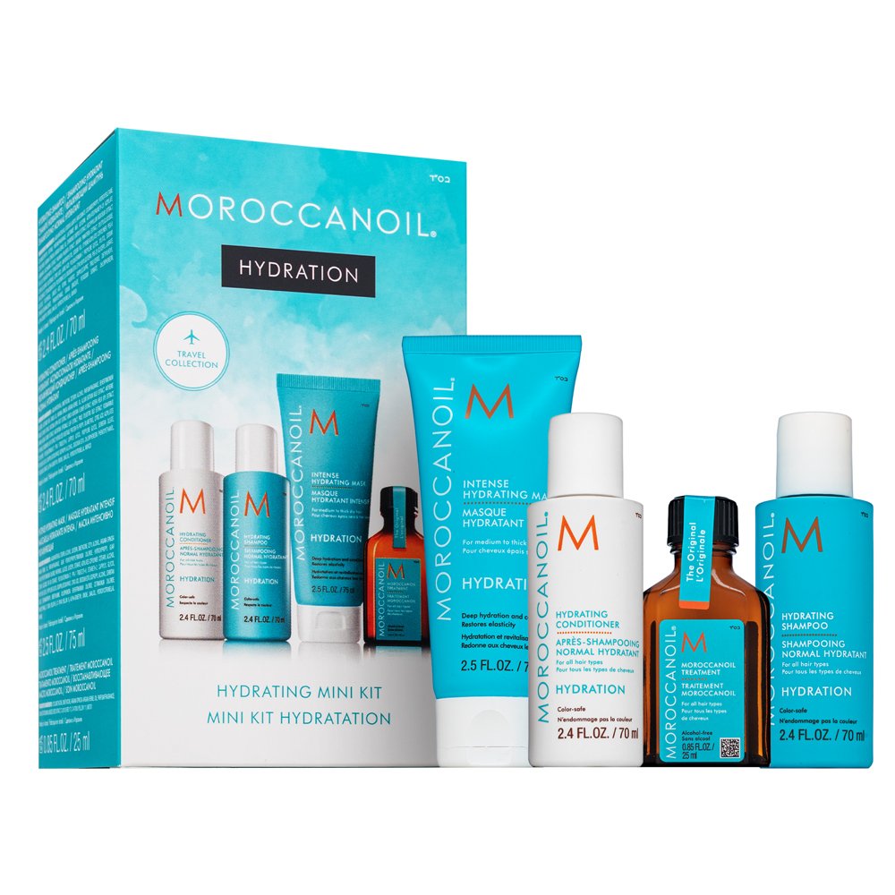 Moroccanoil Hydrating Mini Kit set per l'idratazione dei capelli 70 ml + 70 ml + 75 ml + 25 ml