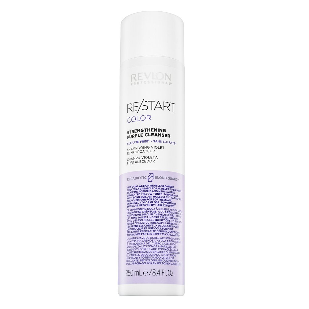 Revlon Professional Restart Color Strengthening Purple Cleanser shampoo tonico per neutralizzare i toni gialli 250 ml