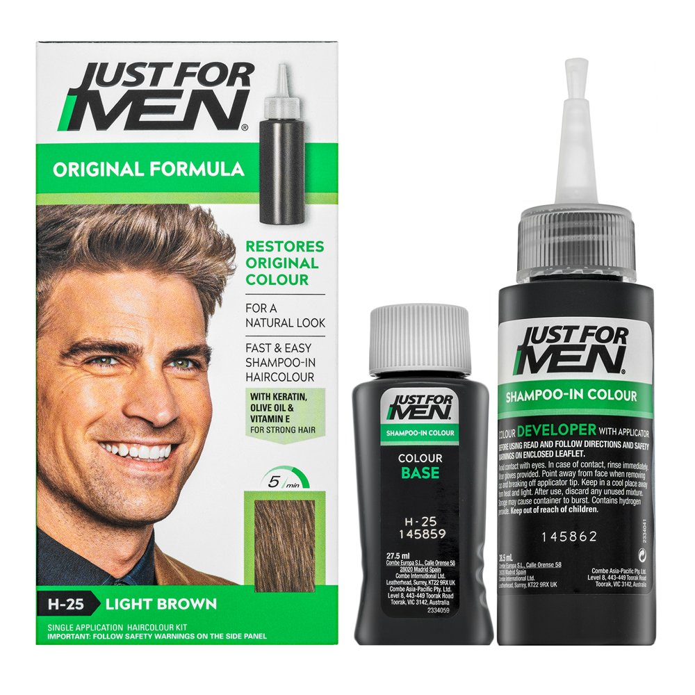 Just For Men Shampoo-in Haircolour shampoo colorante per uomini H25 Light Brown 66 ml
