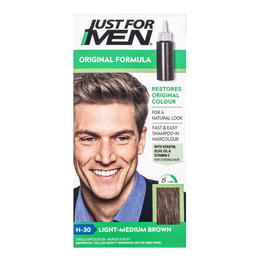 Just For Men Shampoo-in Haircolour shampoo colorante per uomini H30 Light Medium Brown 66 ml