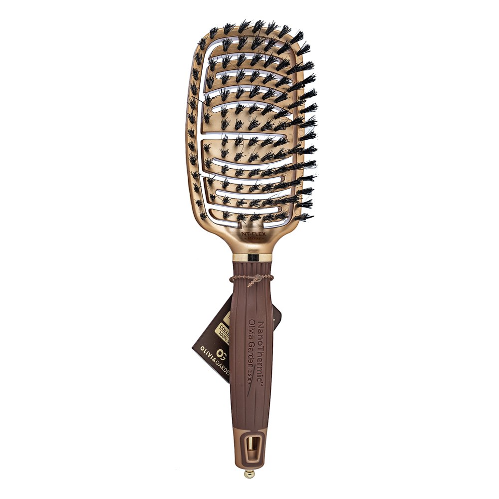 Olivia Garden NanoThermic Flex Boar spazzola per capelli con setole di cinghiale