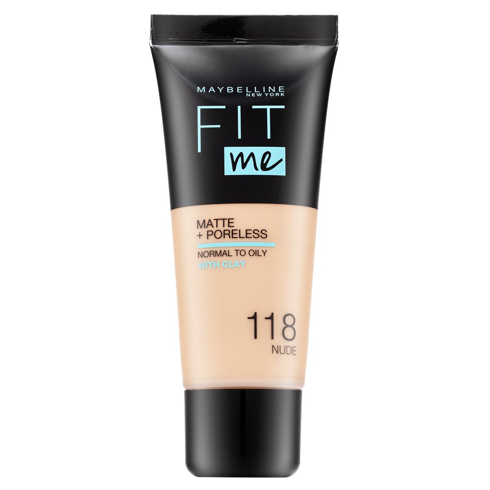 Maybelline Fit Me! Foundation Matte + Poreless fondotinta liquido con un effetto opaco 118 Nude 30 ml