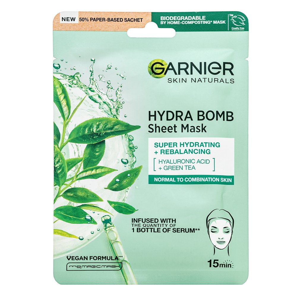 Garnier Skin Naturals Hydra Bomb Sheet Mask maschera detergente Super Hydrating + Rebalancing 28 g