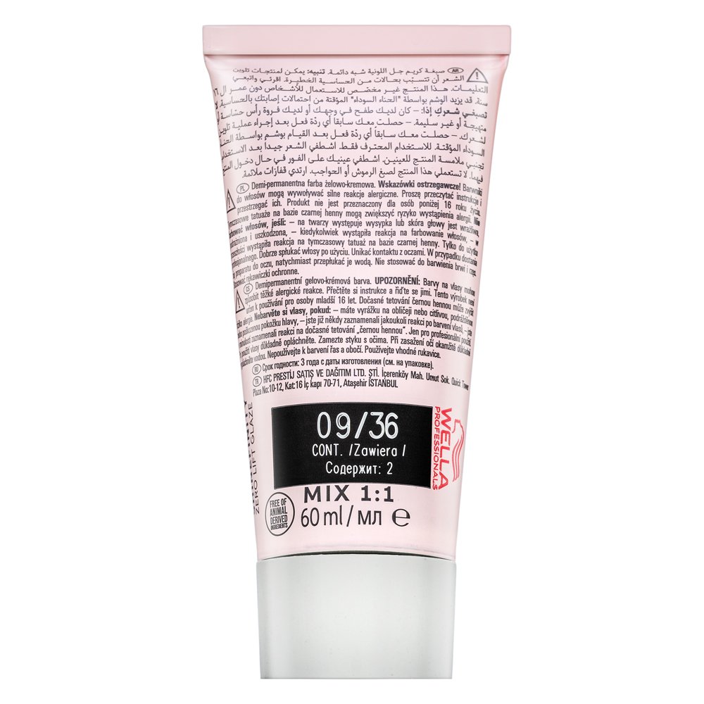 Wella Professionals Shinefinity Zero Lift Glaze colore demi-permanente professionale 09/36 Vanilla Glaze 60 ml