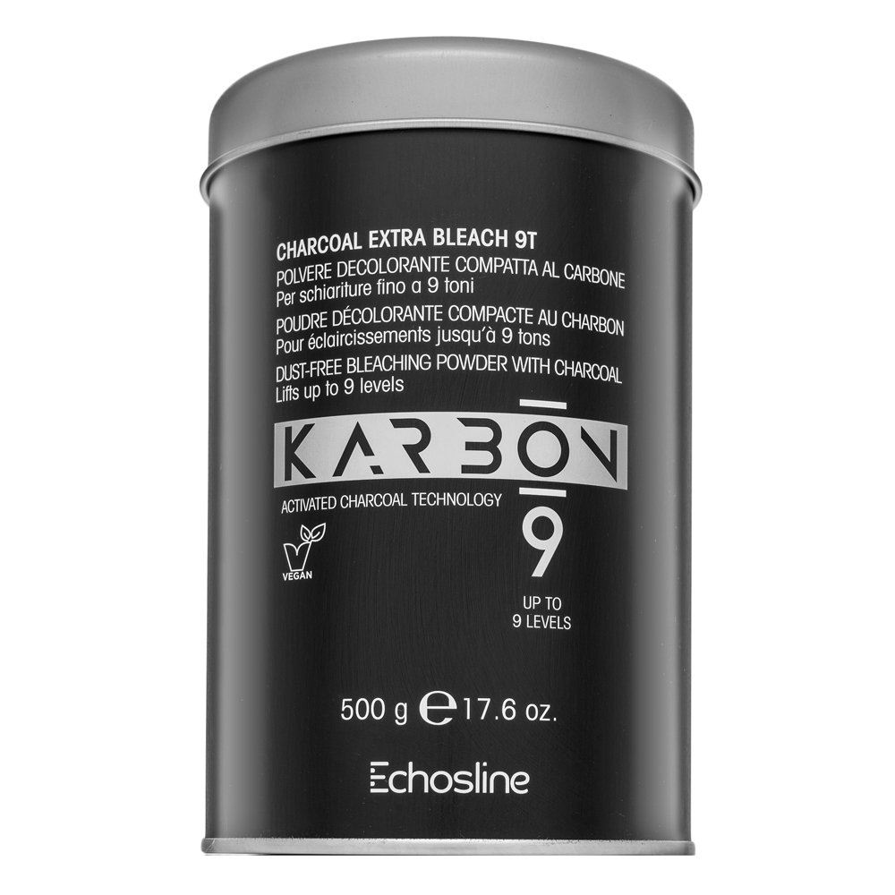 Echosline Karbon 9 Dust-Free Bleaching Powder with Charcoal cipria per schiarire i capelli 500 g
