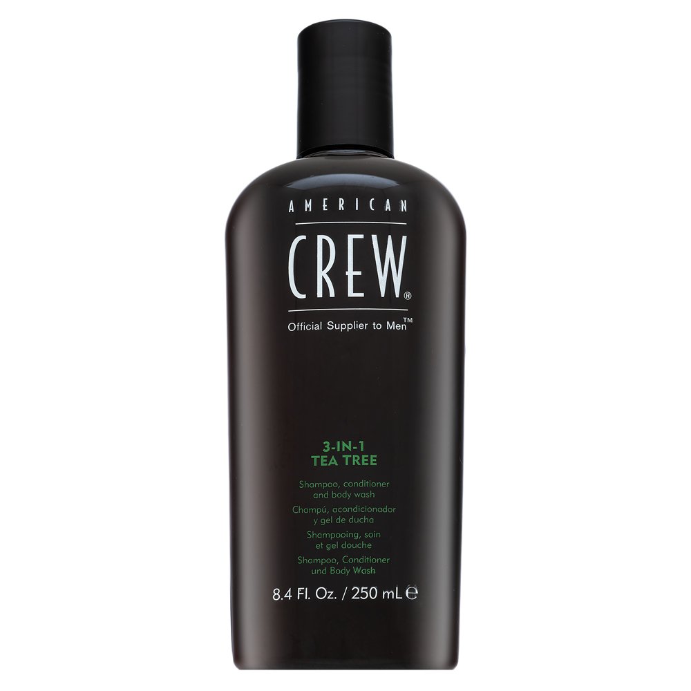 American Crew 3-in-1 Tea Tree shampoo, balsamo e gel doccia per uso quotidiano 250 ml