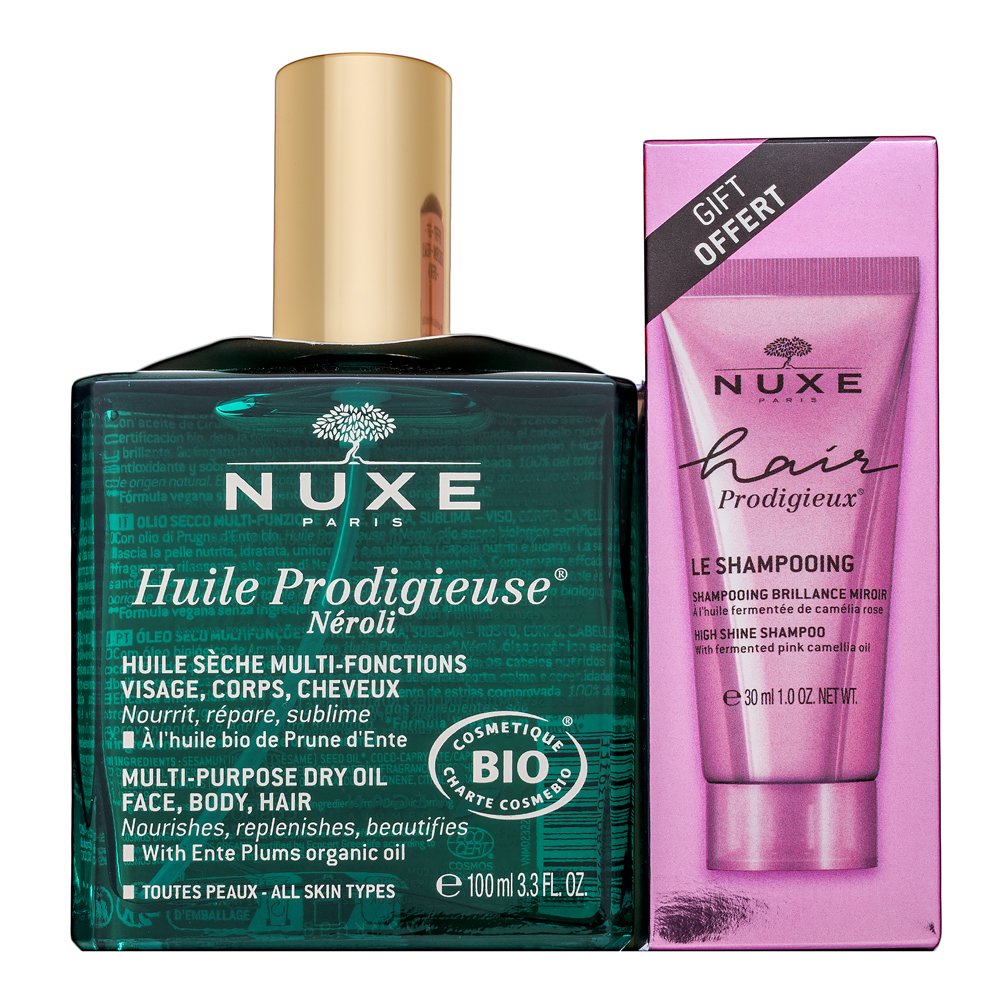 Nuxe Prodigieux Néroli set Multi-Purpose Dry Oil + High Shine Shampoo 100 ml + 30 ml
