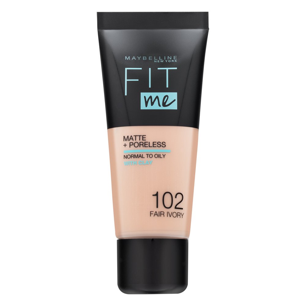 Maybelline Fit Me! Foundation Matte + Poreless fondotinta liquido con un effetto opaco 102 Fair Ivory 30 ml