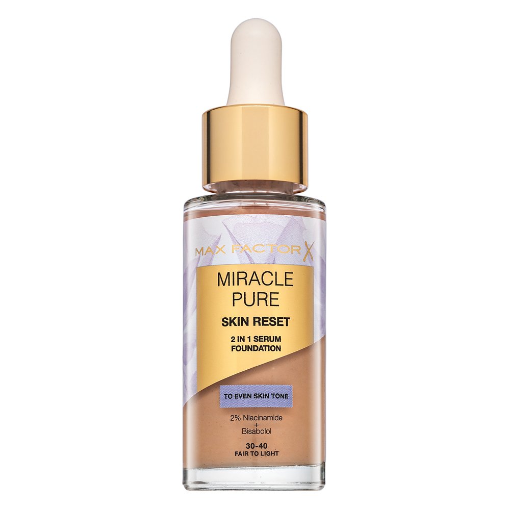 Max Factor Miracle Pure Skin Reset 2in1 Serum Foundation fondotinta liquido per il rinnovamento della pelle 30-40 Fair To Light 30 ml