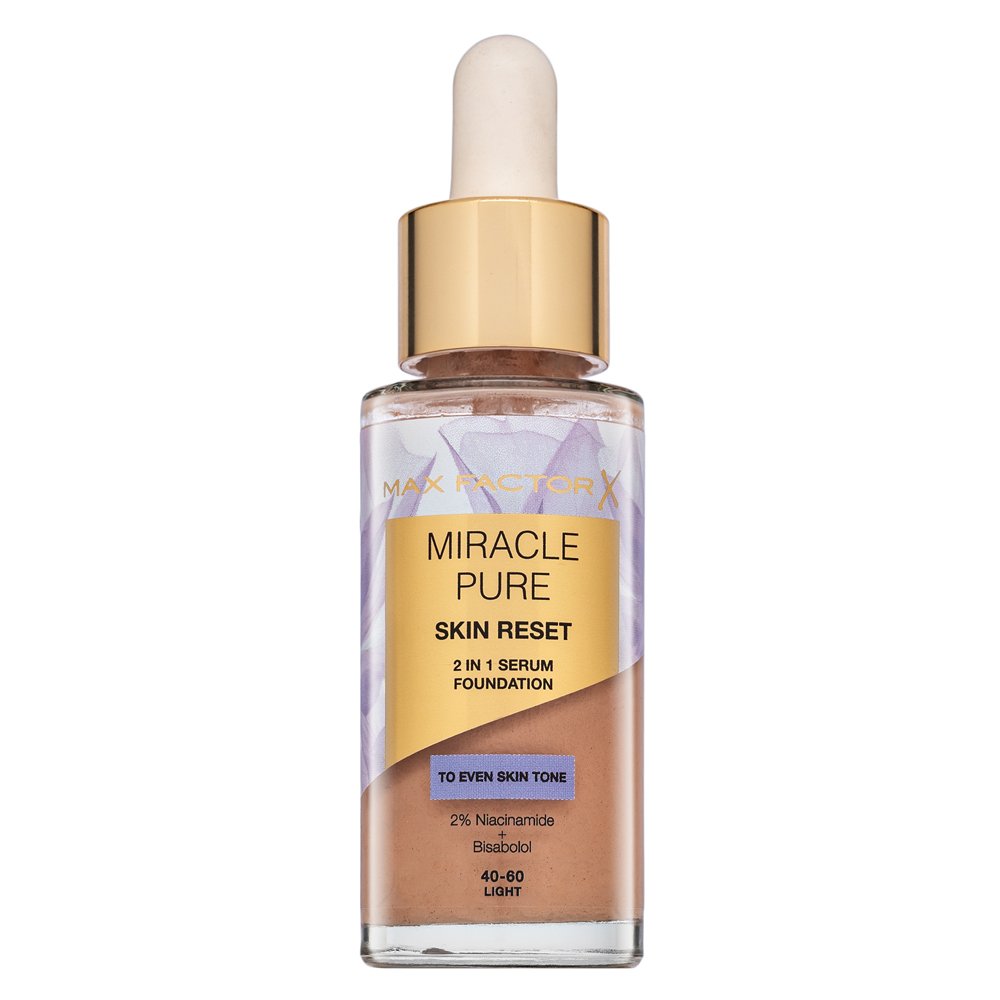 Max Factor Miracle Pure Skin Reset 2in1 Serum Foundation fondotinta liquido per il rinnovamento della pelle 40-60 Light 30 ml