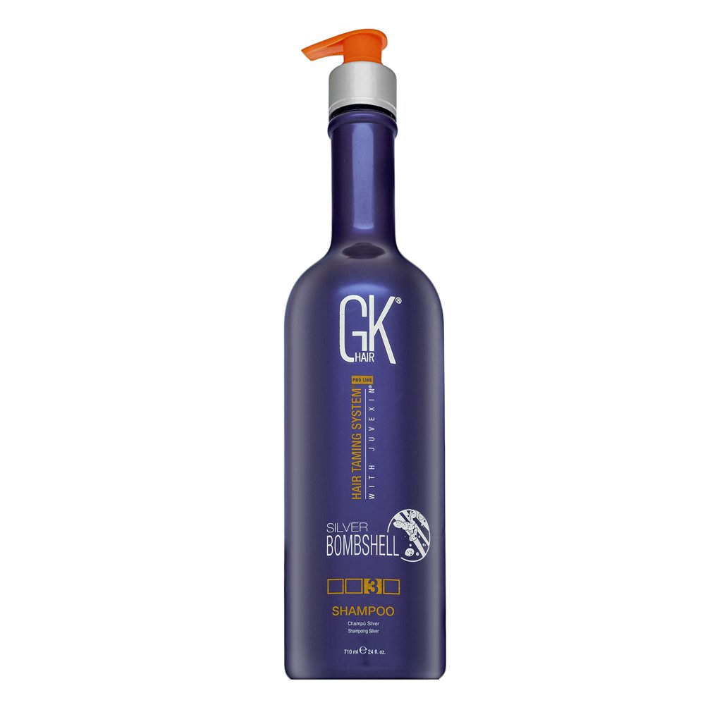 GK Hair Silver Bombshell Shampoo shampoo neutralizzante per capelli biondo platino e grigi 710 ml