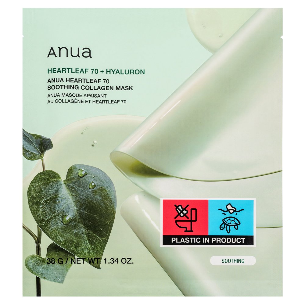 Anua Heartleaf 70 + Hyaluron Soothing Collagen Mask 4 x 38 g