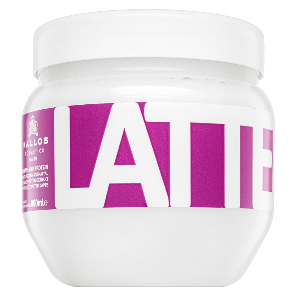 Kallos Latte Hair Mask maschera rinforzante per capelli tinri, trattati chimicamente e decolorati 800 ml