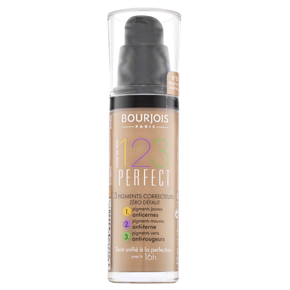 Bourjois 123 Perfect Foundation fondotinta liquido contro le imperfezioni della pelle 55 Dark Beige 30 ml