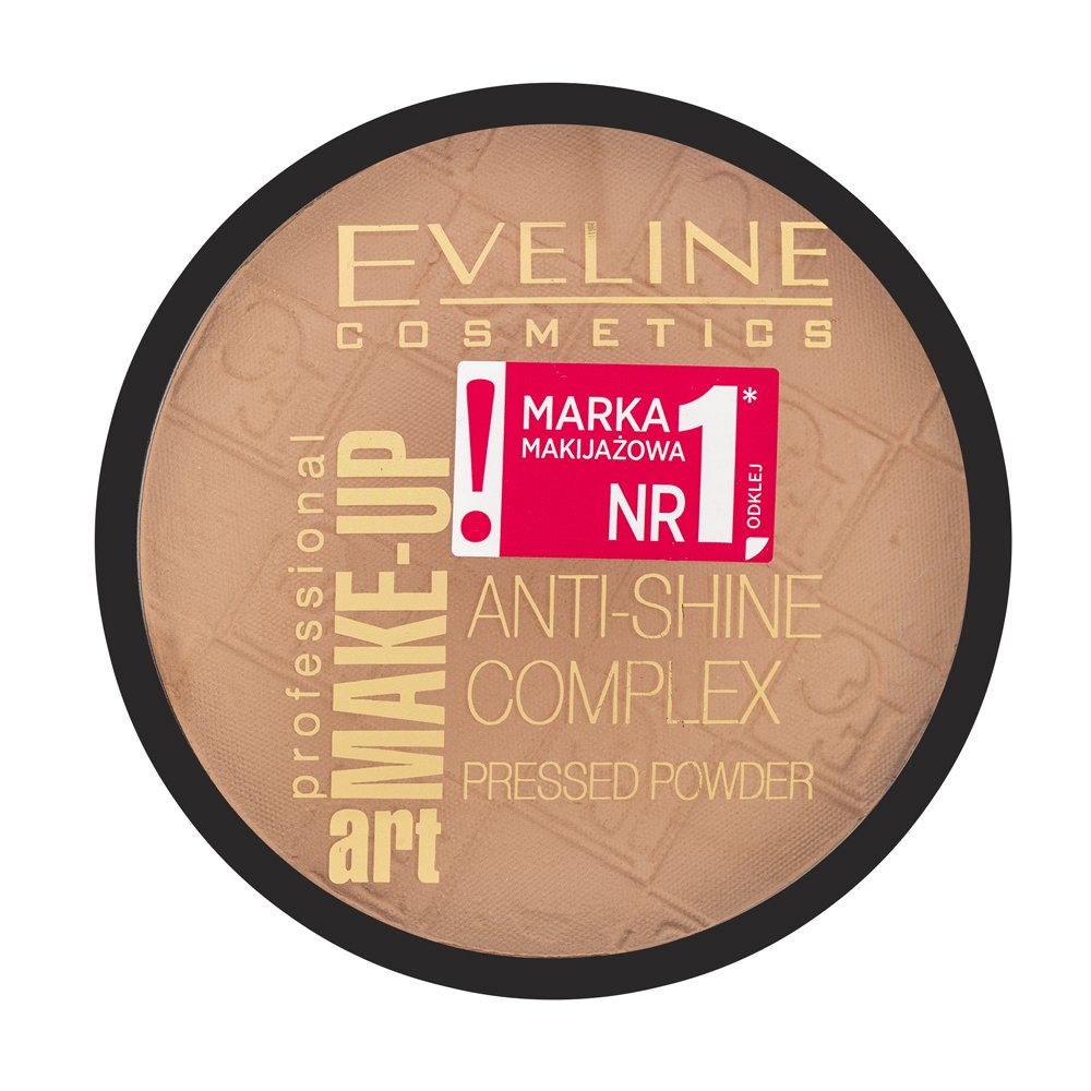 Eveline Make-Up Art Anti-Shine Complex Pressed Powder cipria per l' unificazione della pelle e illuminazione 33 Golden Sand 14 g