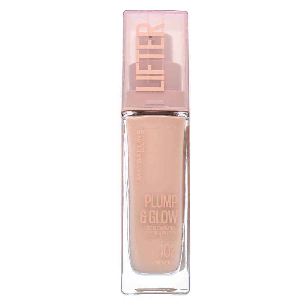 Maybelline Lifter Plump & Glow SPF 15 Foundation fondotinta liquido per l' unificazione della pelle e illuminazione 102 30 ml