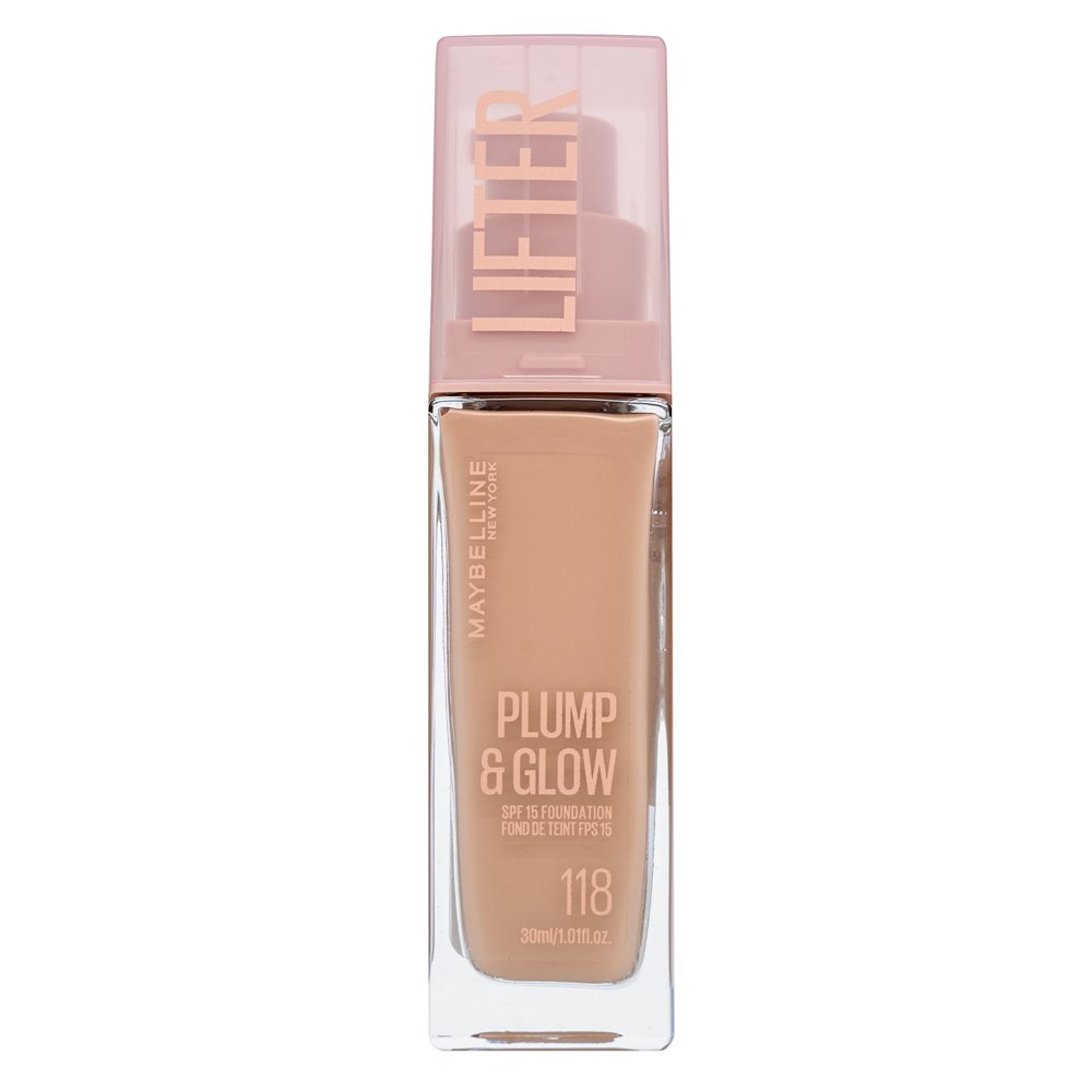Maybelline Lifter Plump & Glow SPF 15 Foundation fondotinta liquido per l' unificazione della pelle e illuminazione 118 30 ml
