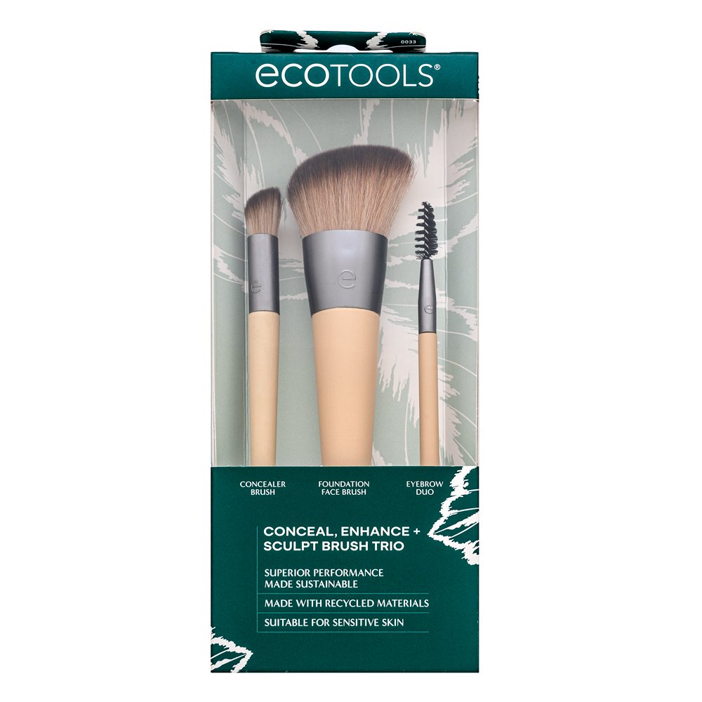 EcoTools New Natural Conceal, Enhance + Sculpt Trio set di pennelli