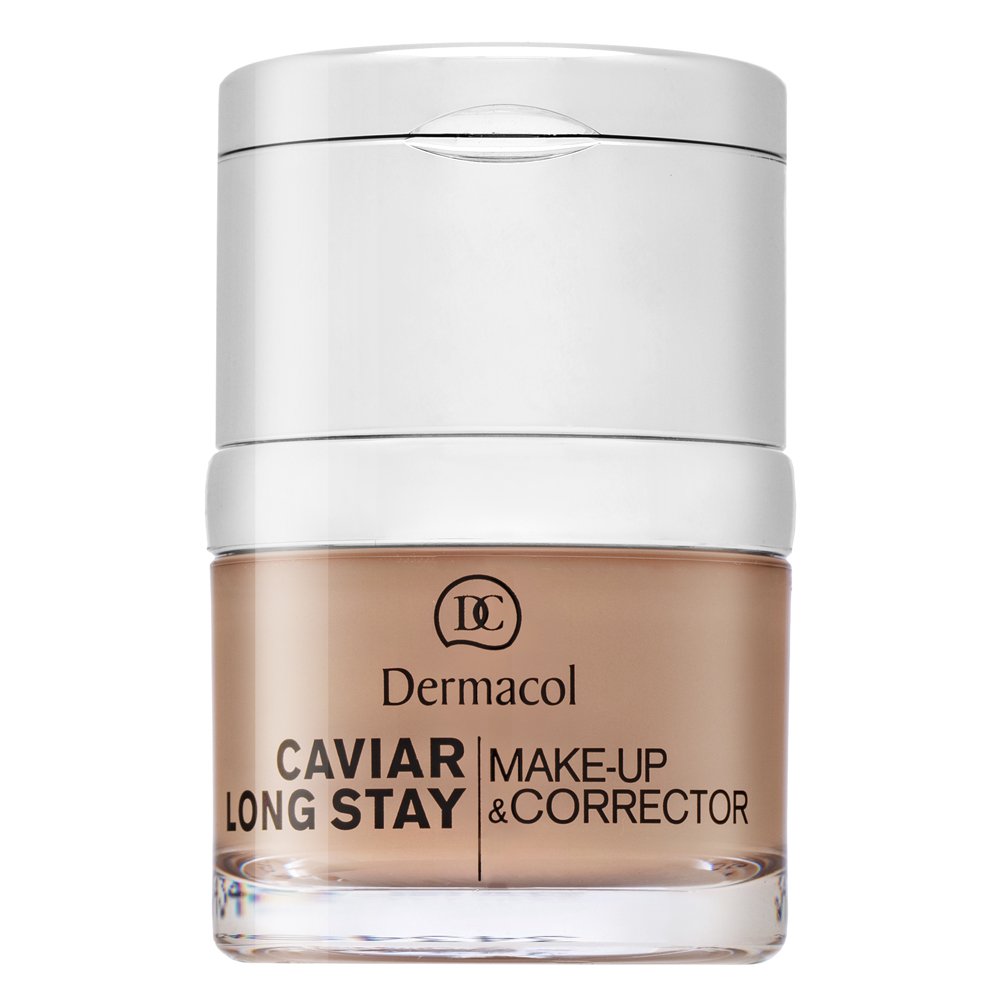 Dermacol Caviar Long Stay Make-Up & Corrector fondotinta a lunga tenuta con estratti di caviale e correttore 4 Tan 30 ml