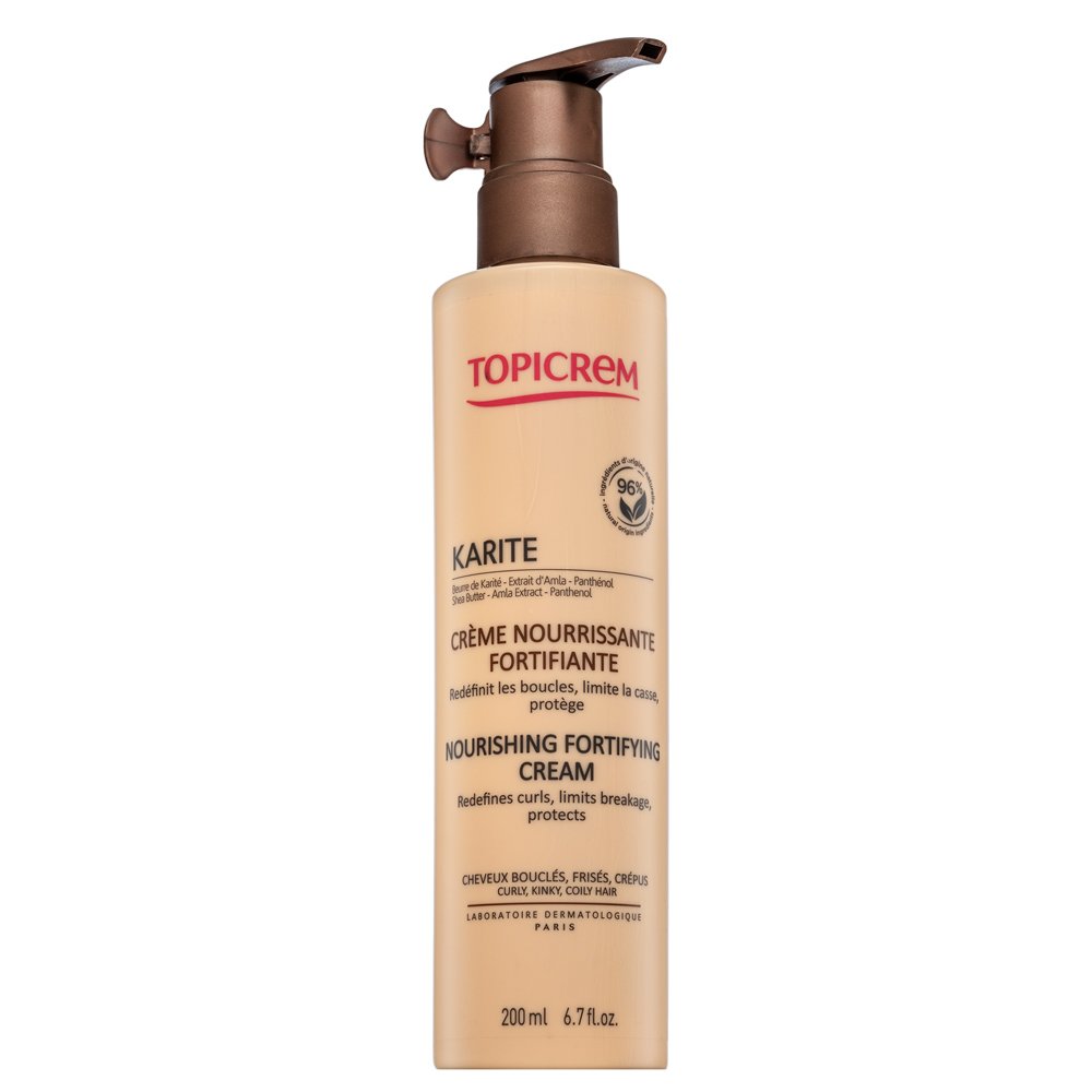Topicrem Karité Nourishing Fortifying Cream cura rinforzante per i capelli ricci 200 ml
