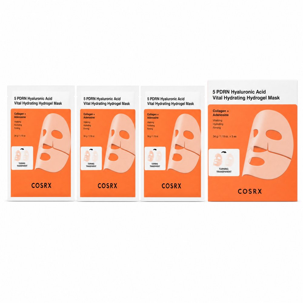 COSRX maschera idrogel 5 PDRN Hyaluronic Acid Vital Hydrating Hydrogel Mask 3 x 34 g