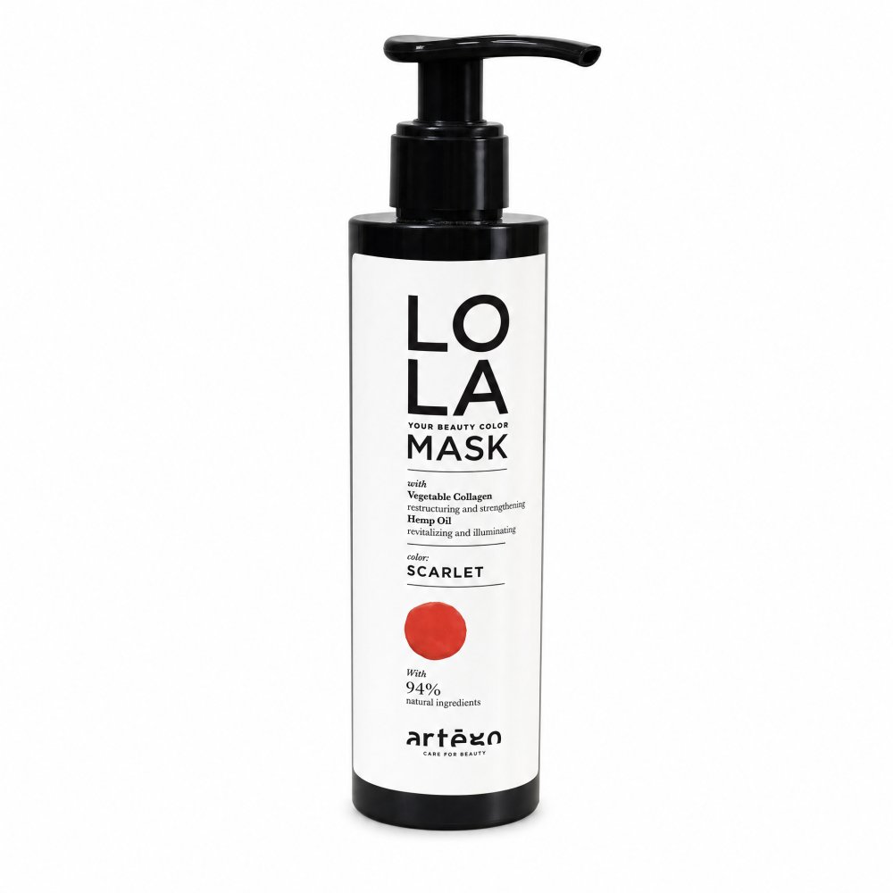 Artègo Lola Your Beauty Colour Mask maschera nutriente con pigmenti colorati per ravvivare le tonalità rossi Scarlet 200 ml
