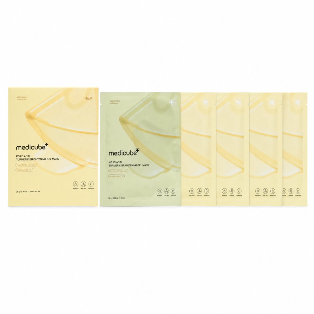 Medicube maschera in gel Kojic Acid Turmeric Brightening Gel Mask 4 x 28 g