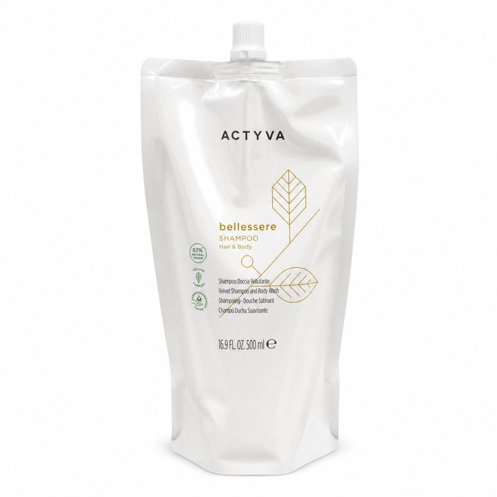 Kemon Actyva Bellessere Velvet Shampoo and Body Wash shampoo nutriente per i capelli e il corpo Refill 500 ml
