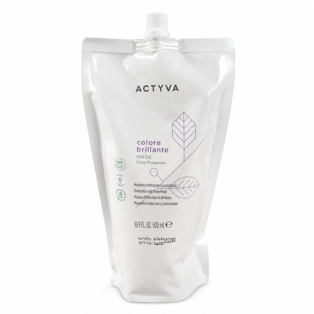 Kemon Actyva Colore Brillante Protection and Shine Mask maschera rinforzante per lucentezza e protezione dei capelli colorati Refill 500 ml