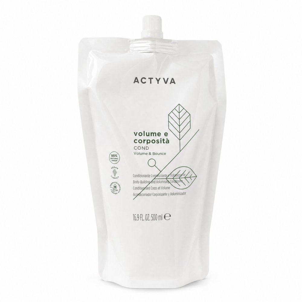 Kemon Actyva Volume E Corposita Volume & Bounce Conditioner balsamo rinforzante per volume e rafforzamento dei capelli Refill 500 ml