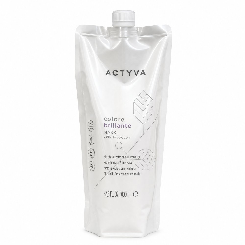 Kemon Actyva Colore Brillante Protection and Shine Mask maschera rinforzante per lucentezza e protezione dei capelli colorati Refill 1000 ml