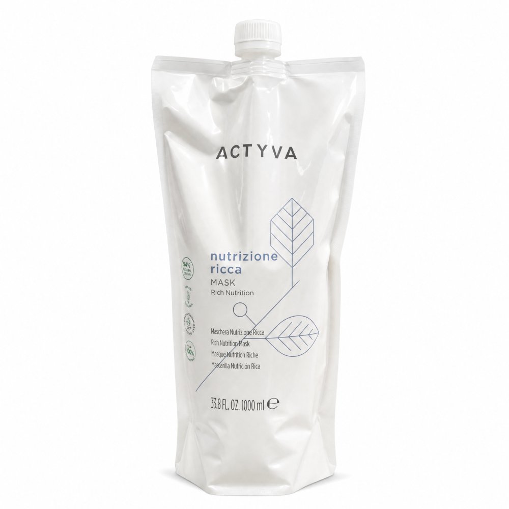 Kemon Actyva Nutrizione Ricca Rich Nutrition Mask maschera di rigenerazione profonda per capelli molto secchi e danneggiati Refill 1000 ml