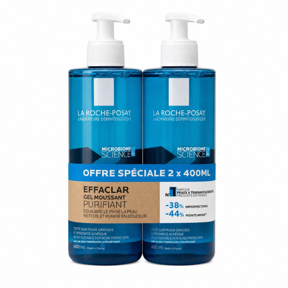 La Roche-Posay Effaclar gel detergente Gel Moussant Purifiant 2 x 400 ml