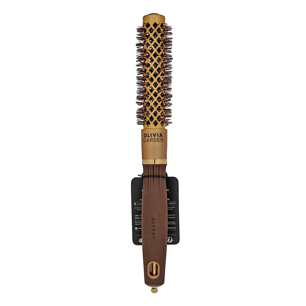 Olivia Garden Expert Blowout Shine Round Brush Wavy Bristles Gold & Brown 20 mm spazzola per capelli