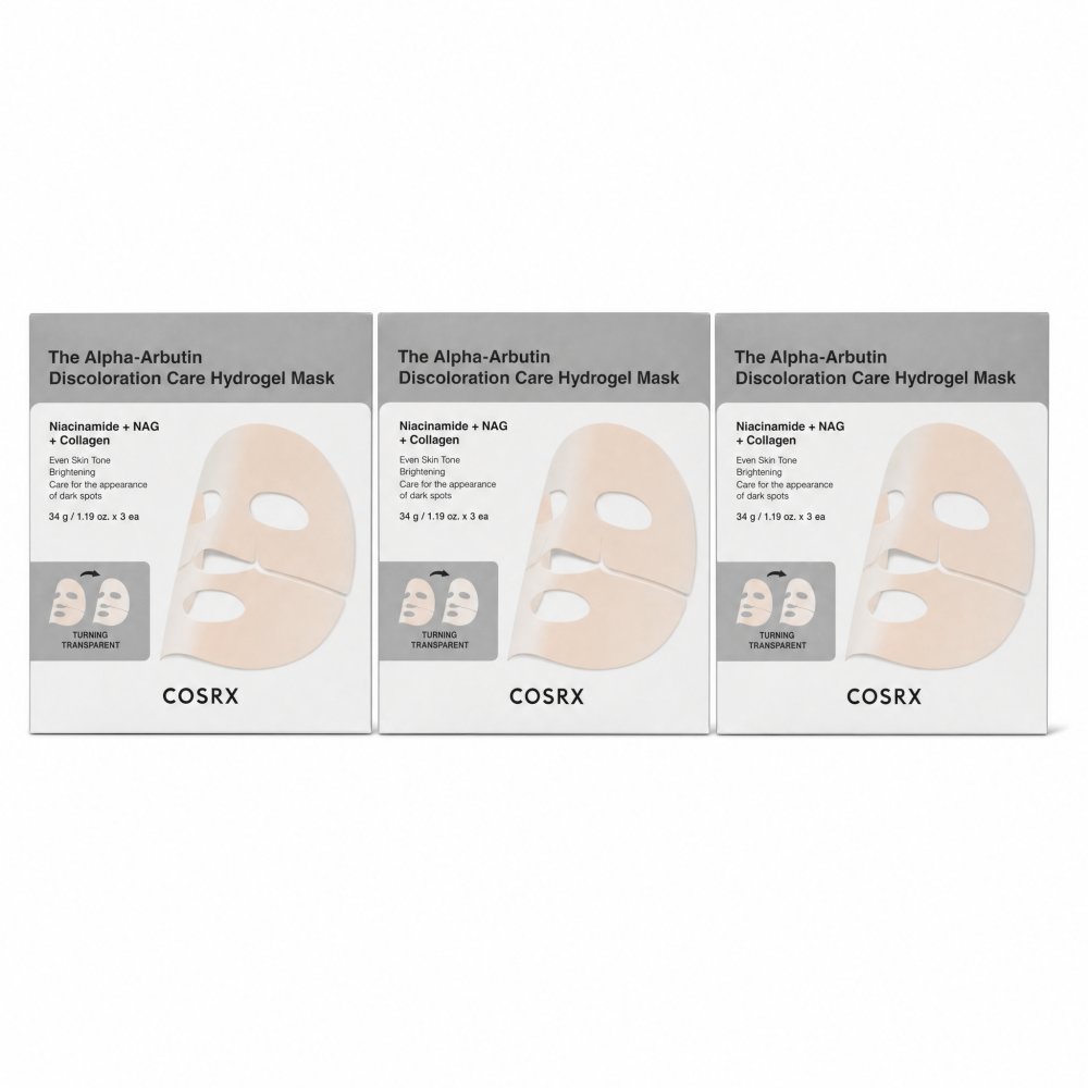 COSRX The Alpha-Arbutin maschera idrogel Discoloration Care Hydrogel Mask 3 x 34 g