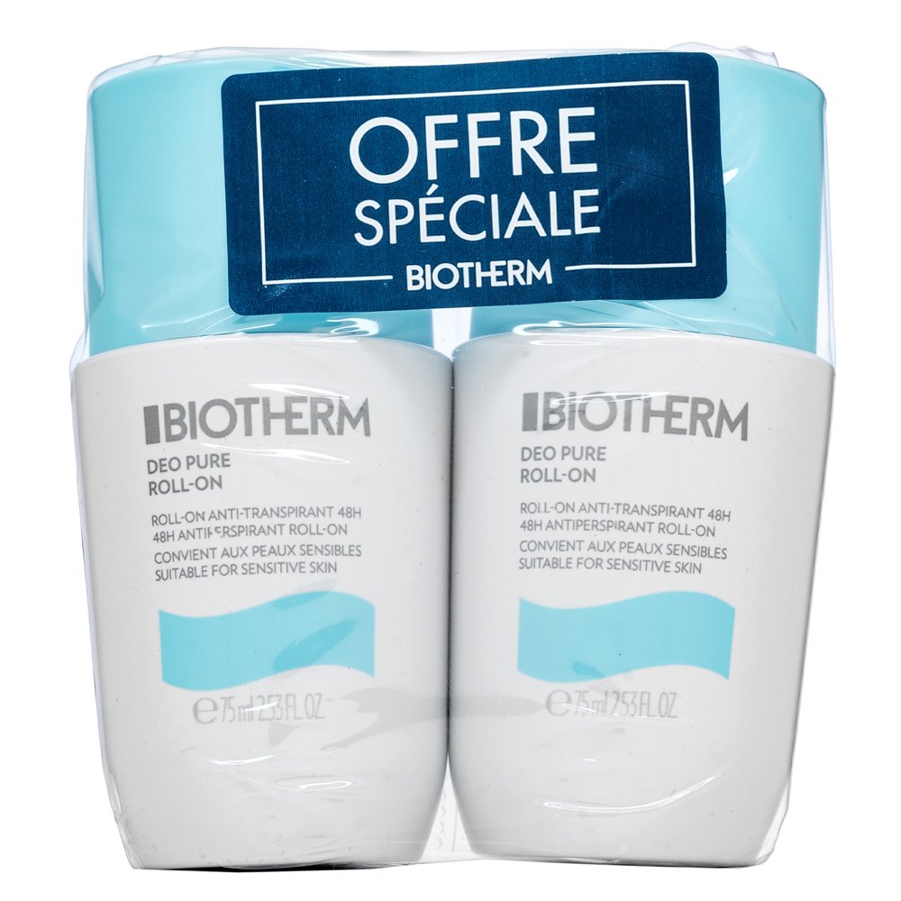 Biotherm Deo Pure antitraspirante Antiperspirant Roll-On 2 x 75 ml